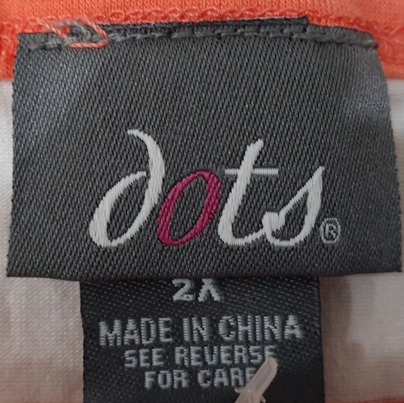 Dots Top White and Orange Size 2x - Picture 3 of 4